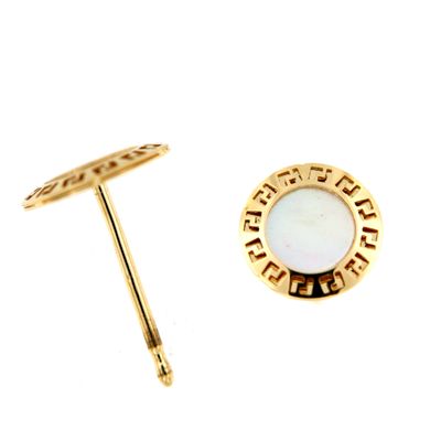 Pendientes oro Redondos de Nácar (Oro 9K)