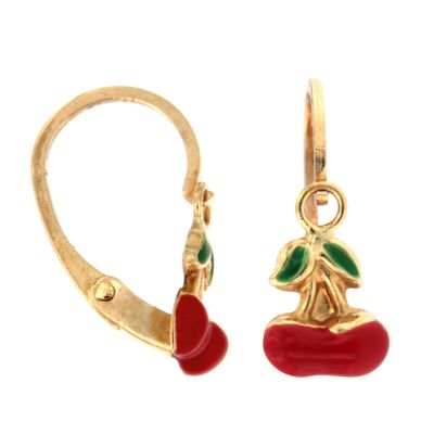 Pendientes oro Dormilona Cerezas (Oro 9K)