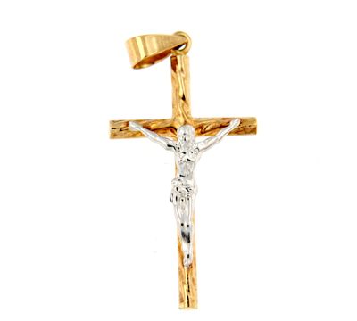 Crucifijo oro Bicolor 35mm (Oro 9K)