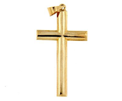 Cruz oro 35mm grande Lisa (Oro 9K)