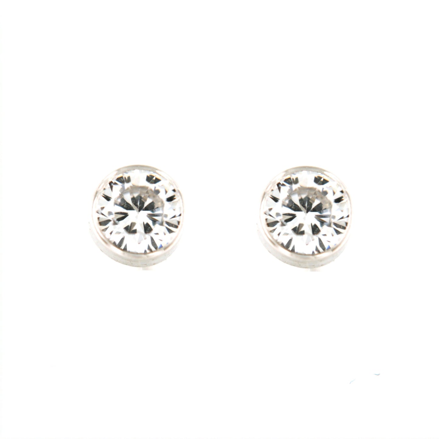 Par de Pendientes Chatón Rd. 4 mm OB (Oro 9K)