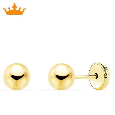 Par de Pendientes Bola 4 mm (Oro 18K)