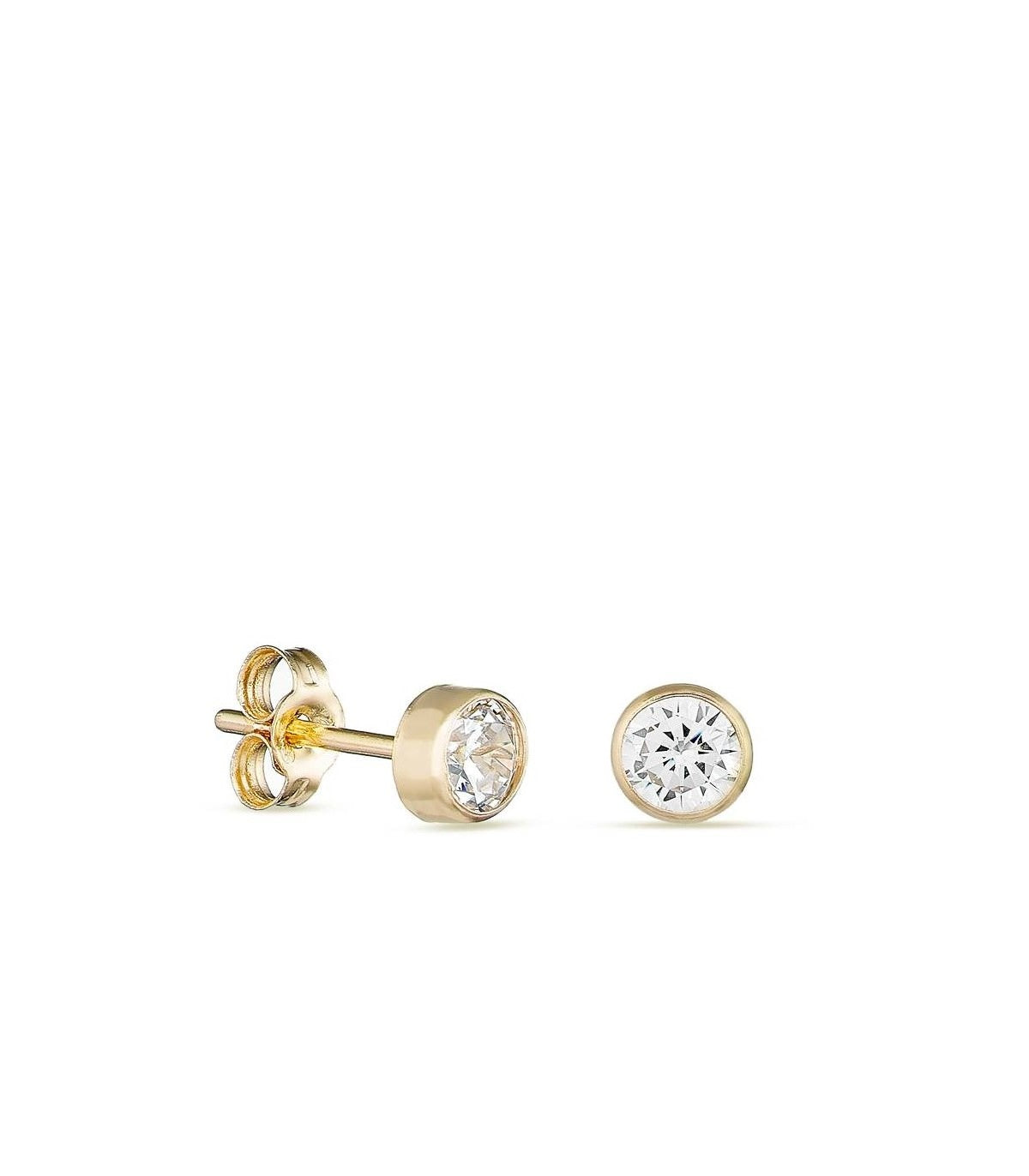 Par de Pendientes Chatón Rd. 3 mm (Oro18K)