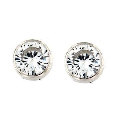 Par de Pendientes Chatón Rd. 6 mm OB (Oro 9K)