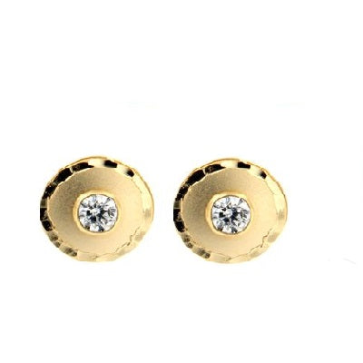 Par de Pendientes Red. con circonita (Oro 18K)