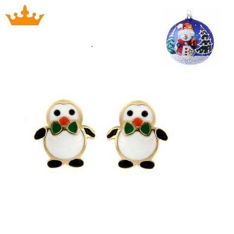 Par de Pendientes Pingüino (Oro 18K)