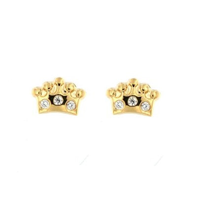 Par de Pendientes Mini Corona Baby (Oro 18K)