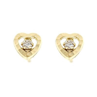Par de Pendientes Corazón tallado (Oro 18K )