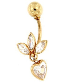 Piercing Ombligo corazón hanging (Oro 9K)