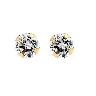 Par de Pendientes Garra Red. 6mm/4p (Oro 9K)