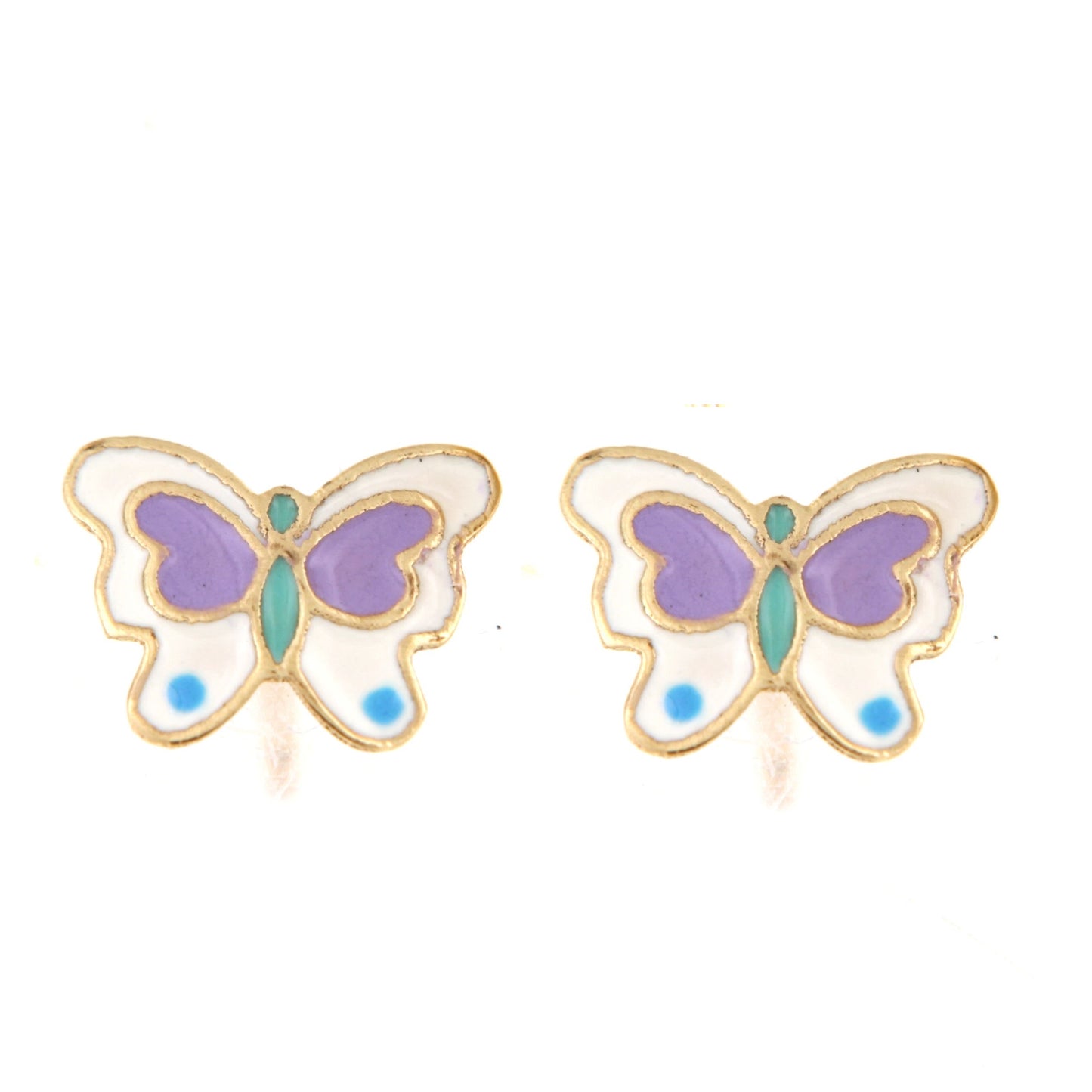 Par de Pendientes Mariposa colorines (Oro 9K)