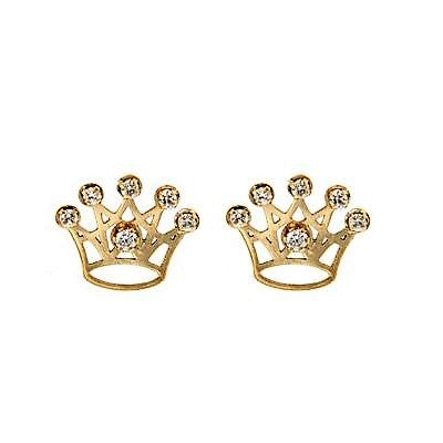 Par de Pendientes Corona Princess (Oro 9K)