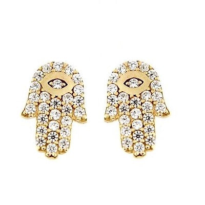 Par de Pendientes Mano de Fatma (Oro 9 K)