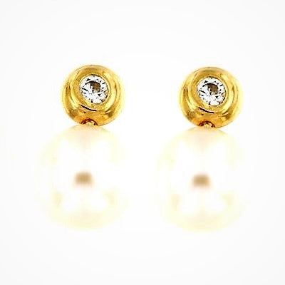 Par de Pendientes Donut con Perla agua dulce (Oro 9K)