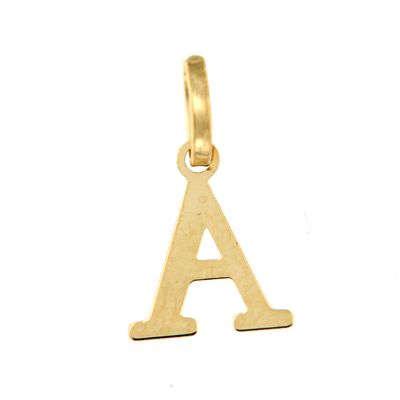 Colgante Inicial oro pequeña lisa (Oro 18k)