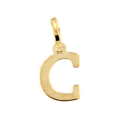 Colgante Inicial oro pequeña lisa (Oro 18k)
