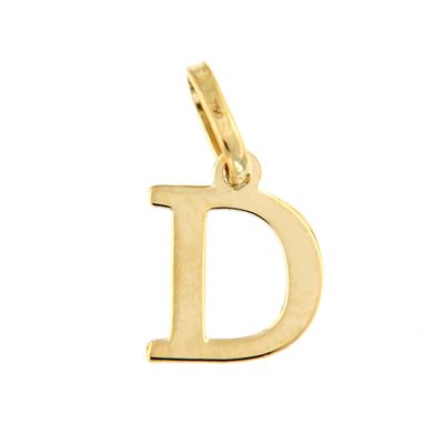 Colgante Inicial oro pequeña lisa (Oro 18k)