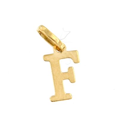 Colgante Inicial oro pequeña lisa (Oro 18k)