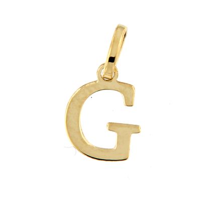 Colgante Inicial oro pequeña lisa (Oro 18k)