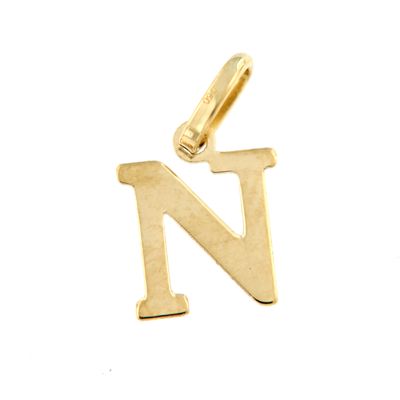 Colgante Inicial oro pequeña lisa (Oro 18k)