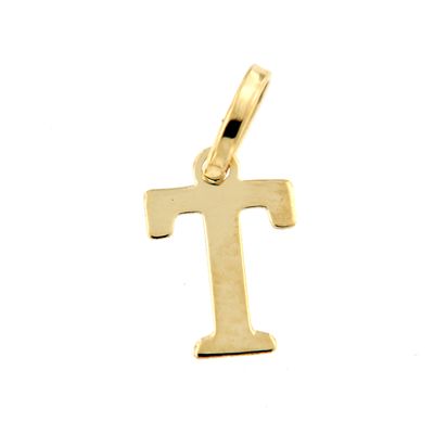 Colgante Inicial oro pequeña lisa (Oro 18k)