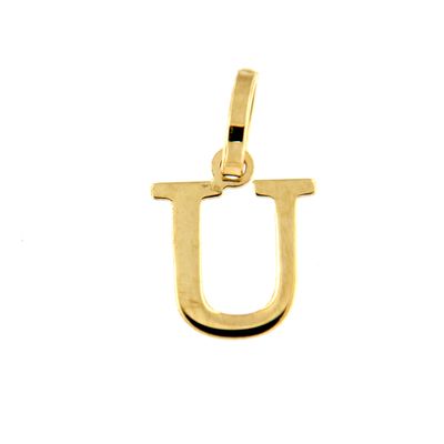 Colgante Inicial oro pequeña lisa (Oro 18k)
