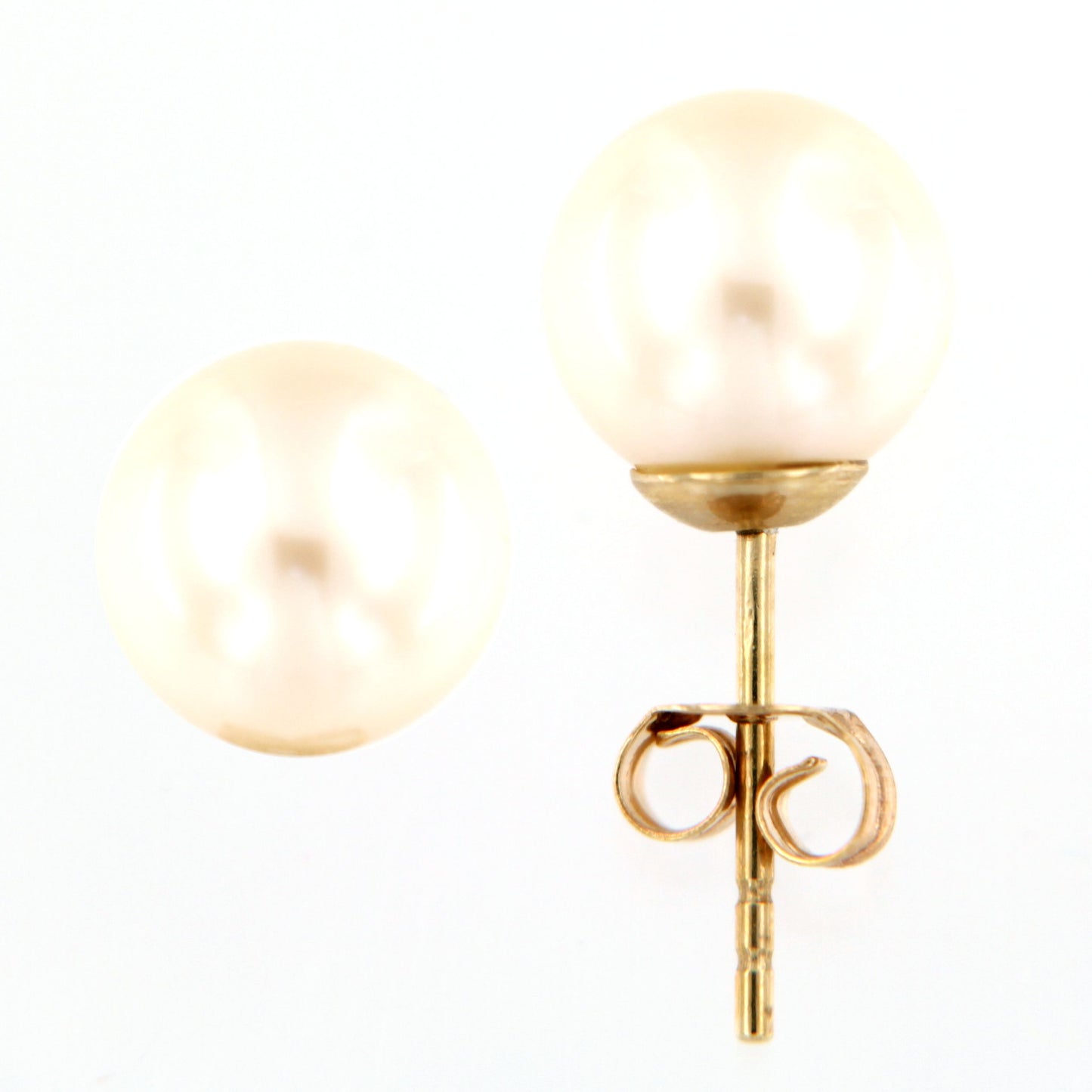 Par de Pendientes Perla 7 mm (Oro 9k)