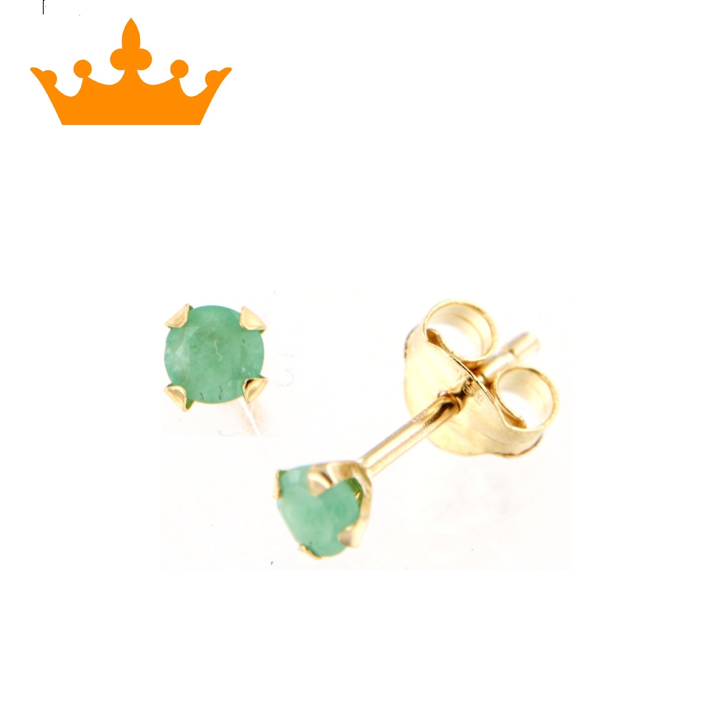 Par de Pendientes Garra Esmeralda 3 mm (Oro 18K)