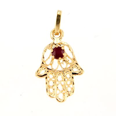 Colgante mano de Fatma filigrana (Oro 18K)