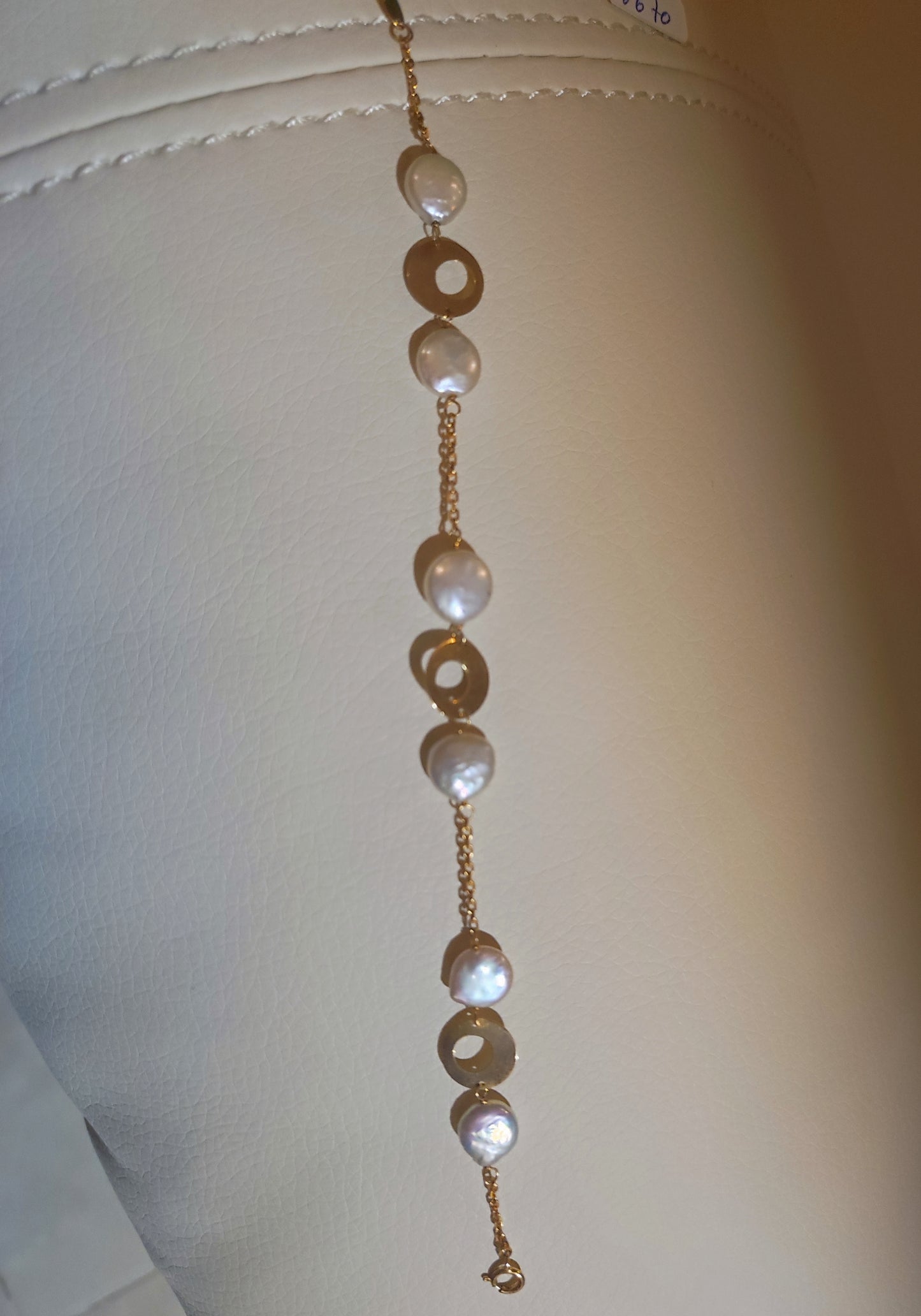 Pulsera Perlas Coin (Oro 18K)