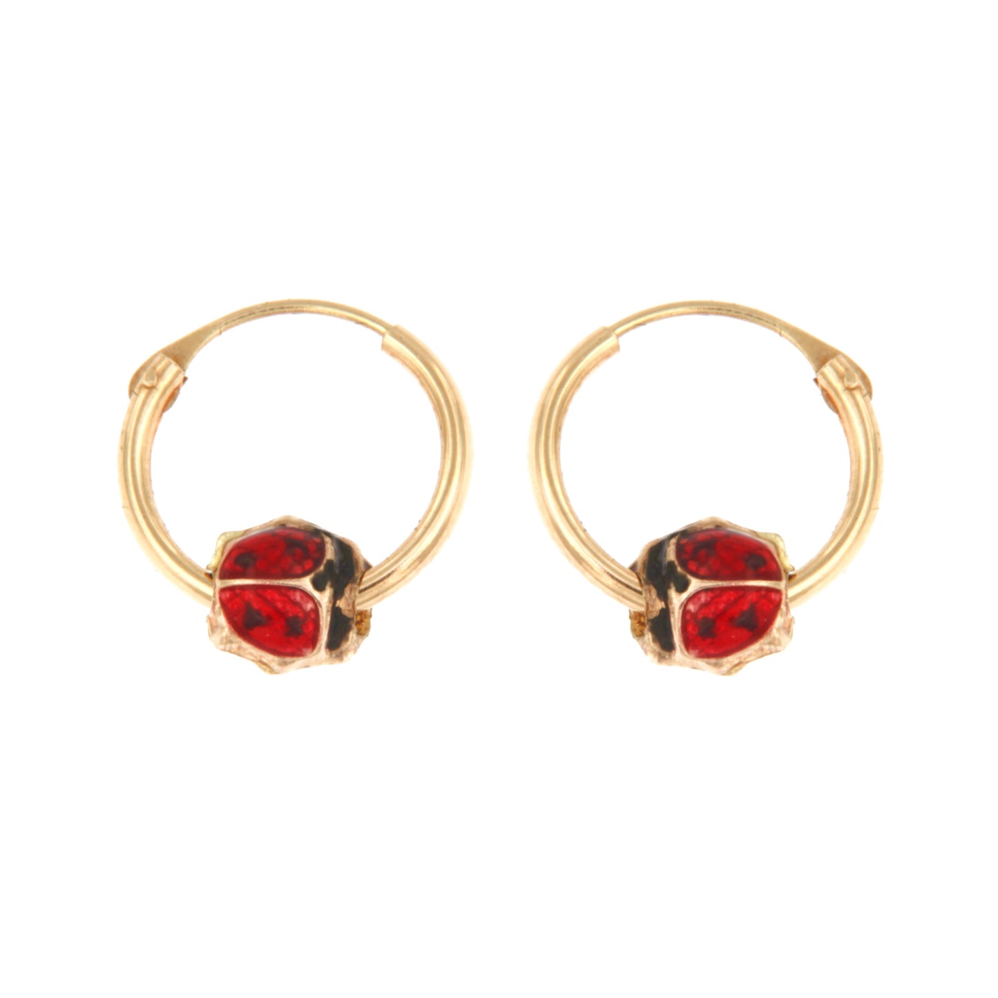 Aros Mariquitas roja (Oro 9K)