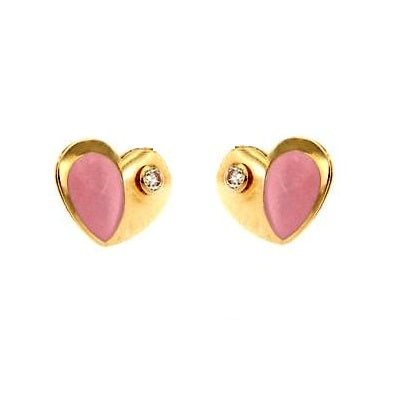 Par de Pendientes Rose Sweet Heart (Oro 9K)