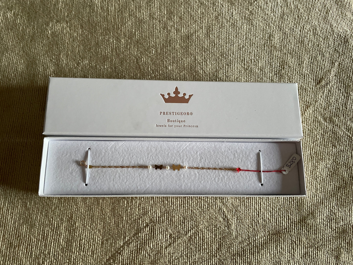 Pulsera oro Perlas y Mariposas (Oro 18K)