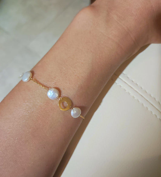 Pulsera Perlas Coin cultivadas (Oro 18K)