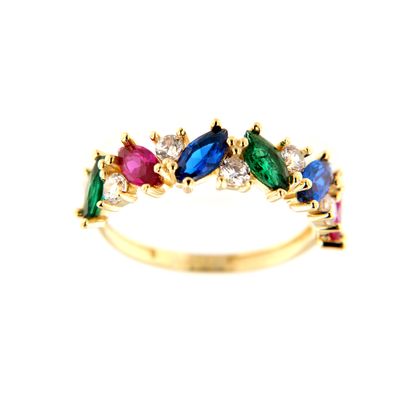 Anillo de Oro Multipiedra Rainbow - Multicolor (Oro 9K)