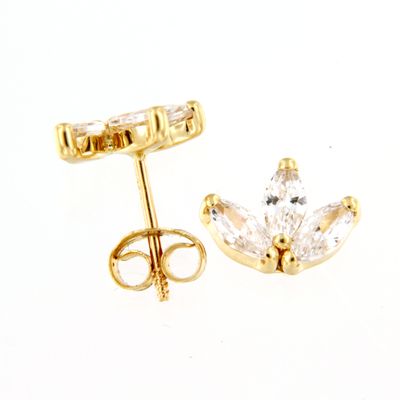 Pendientes oro 3 Marquises 5x2 (Oro 9K)