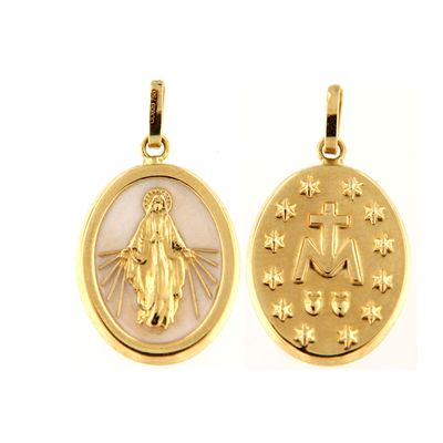 Medalla Virgen Milagrosa en Oro de Ley 750 18K