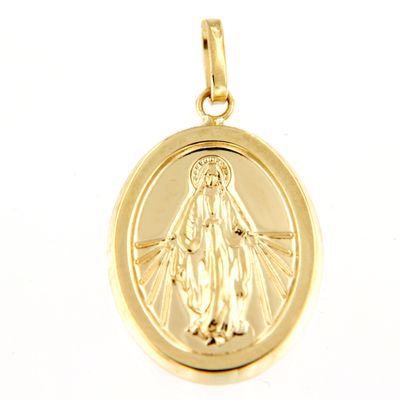 Medalla Virgen Milagrosa en Oro de Ley 750 18K