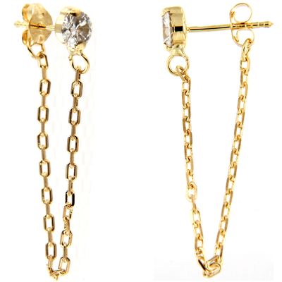 Pendientes oro largos Garras con Cadena (Oro 9K)