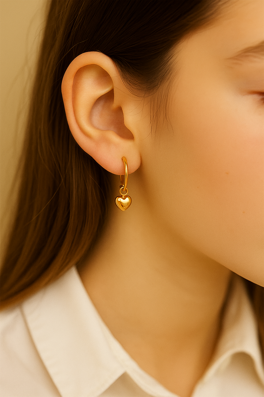 Aros con corazones (Oro 18K)