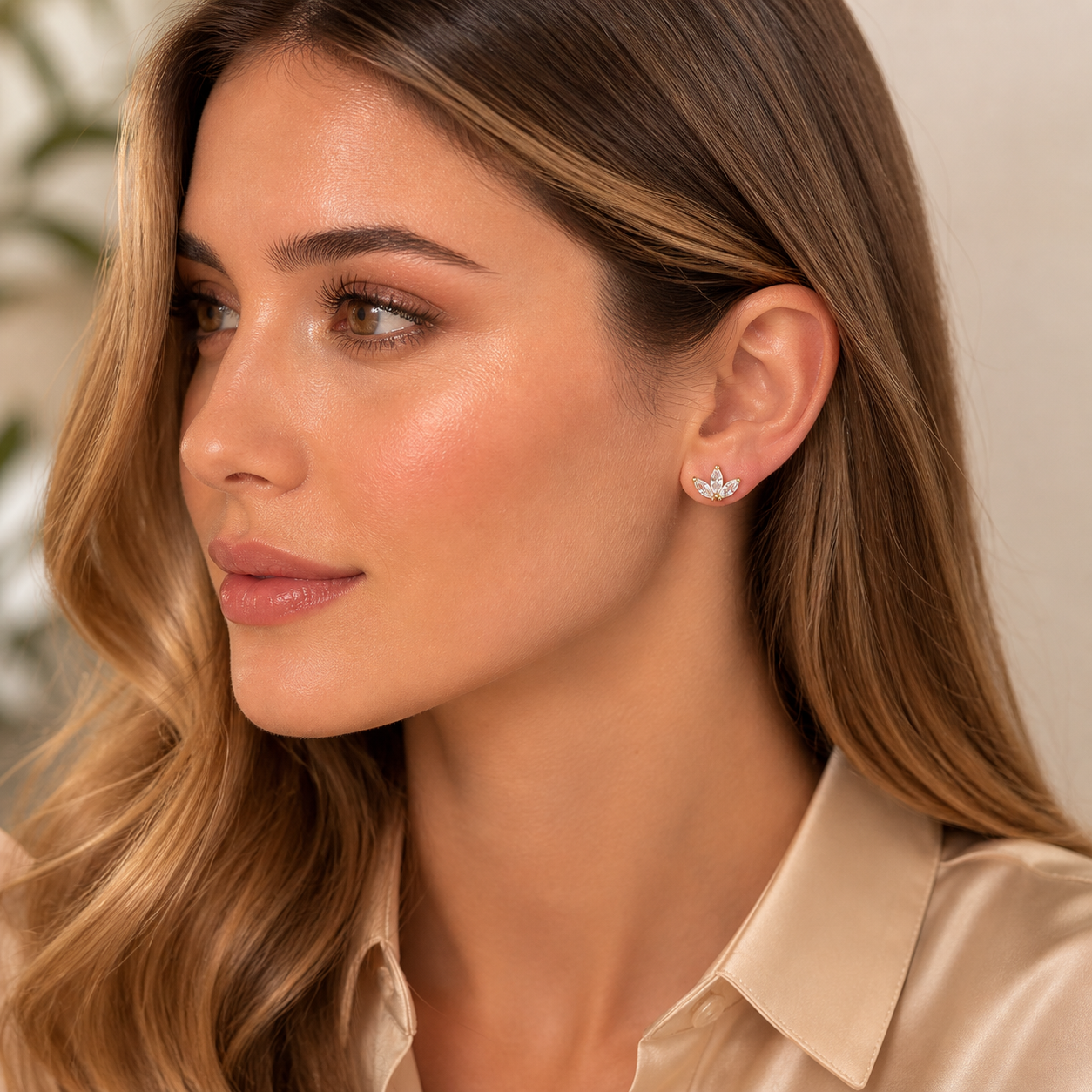 Pendientes 3 Marquises 5x2 Oro 9K