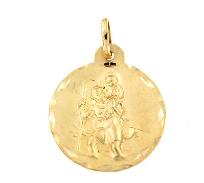 Medalla San Cristóbal 22mm (Oro 9K)