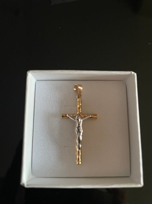 Crucifijo oro Bicolor 35mm (Oro 9K)