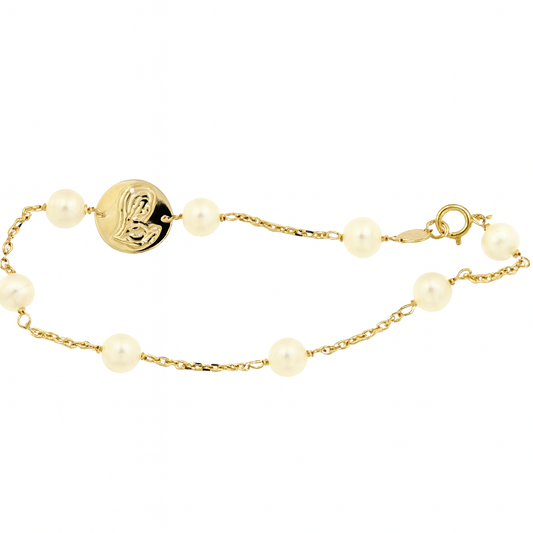 Pulsera comunión virgen niña (Oro 18K)