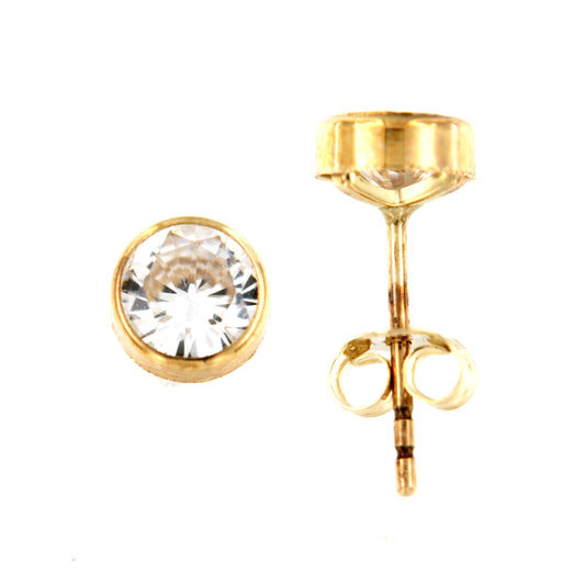 Par de Pendientes Chatón 5mm (Oro 9k)