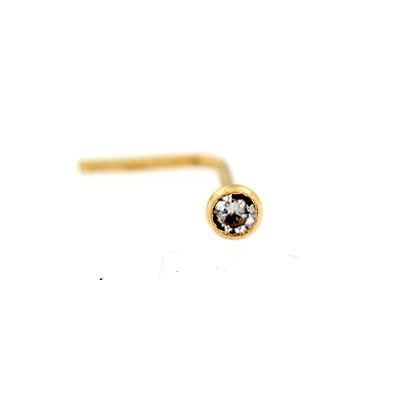 Piercing Nariz Circonita 2mm red. bocelada (Oro 9K)