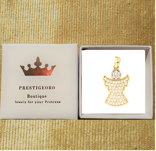 Colgante Angel multipiedra (Oro 9K)