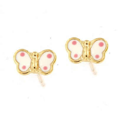 Par de Pendientes Mariposa puntos (Oro 18k)