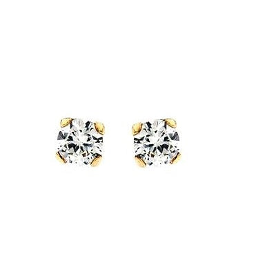Par de Pendientes Garra Red. 3mm/4p (Oro 9K)