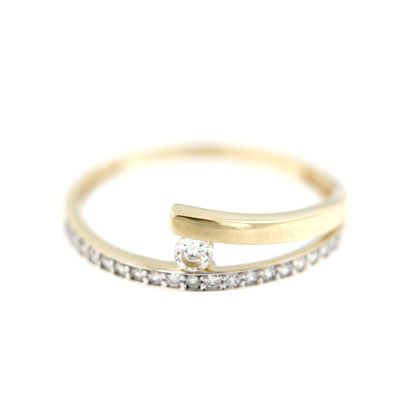 Anillo de Oro / Solitario Bicolor (Oro 9K)